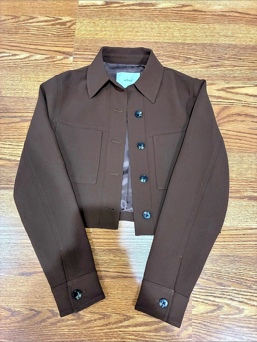 Aritzia Wilfred Cropped Jacket Brown